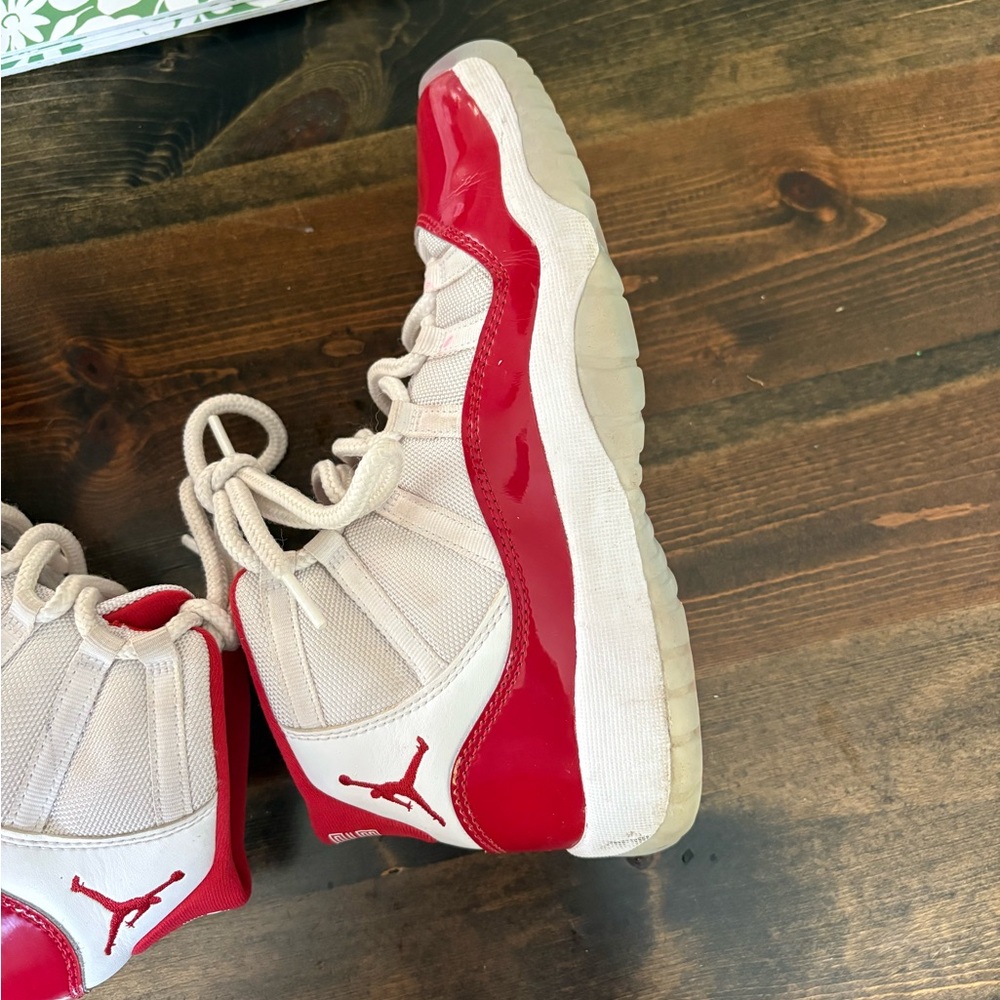 Jordan 1 Cherry Red- Kids Red and White Sneakers - Picture 6 of 9